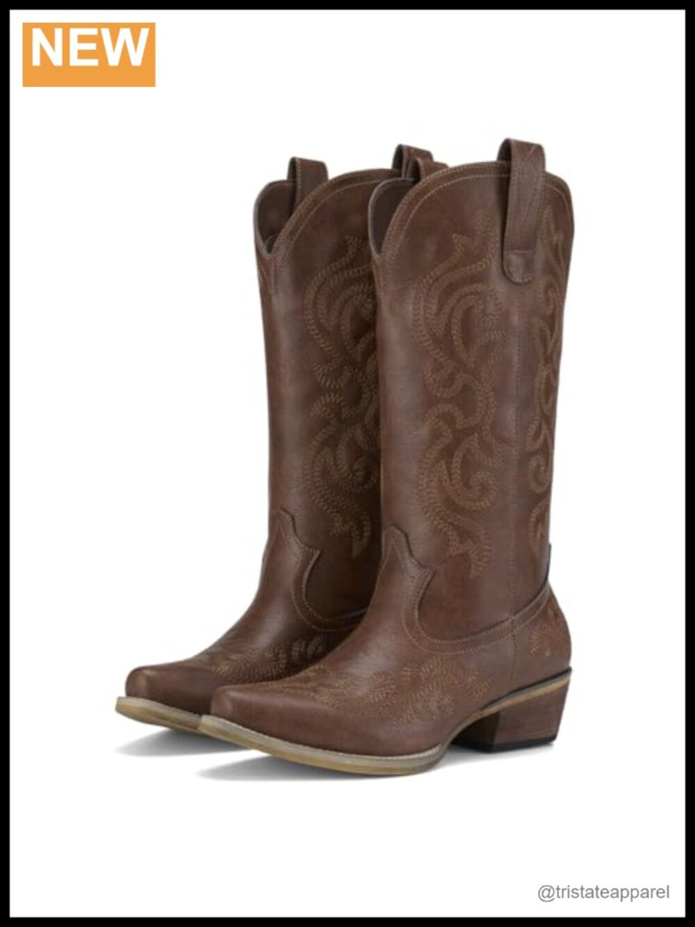 Women's Western Cowgirl Boots Snip Toe Mid-Calf Embroidered